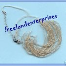 Necklace Beads Multi Strand Silver Seed 18"with 3" extender