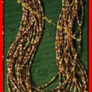 Necklace Beads Multi Strand Brown Seed 18" w 3" extender