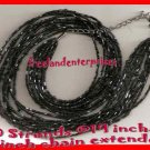 Necklace Beads Multi Strand Black Seeds 19" with 3" extender