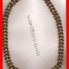 Necklace Beads Brown Transparent & Goldtone Beads #139