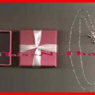 Necklace Angel Birthstone JANUARY Silvertone & PInk Box16" Necklace Angel Birthstone JANUARY Silvertone & PInk Box16"