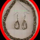 Necklace & Earring Gift Set Multi Strand Dark Gold Beads wiht Extender 18" NWOT