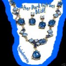 Necklace & Earring Gift Set After Dark Gift Set BLUE NEW Burnished Brass