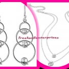 Necklace & Earring Addison CZ Double Strand Necklace & Drop Earrings