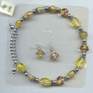 Necklace #08 Memory Wire Beaded Glass Beads & Earrings Necklace #08 Memory Wire Beaded Glass Beads & Earrings