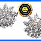 Earring Sterling Silver Diamond Accent Pierced Post NEW