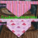 Dog Reversible Neckerchief Sleeve Pink Hats+Stripe NEW