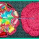 Crocheted Pin Cushion & Thread Caddy 11 Reversible Pink