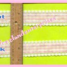CRAFTS Ribbon Light Pink Gingham/Lace 3-Yd Length-Nice