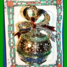 Christmas PIN #337 Signed Gerrys Vintage Christmas Ball Ornament Green Goldtone Christmas PIN #337 Signed Gerrys Vintage Christmas Ball Ornament Green Goldtone