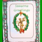 Christmas PIN #159 Guardian Angel Goldtone & Enamel Wreath Tac/Lapel Pin VGC