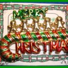 Christmas PIN #067 VTG Merry Christmas Candy Cane Red & Green HOLIDAY BROOCH Christmas PIN #067 VTG Merry Christmas Candy Cane Red & Green HOLIDAY BROOCH