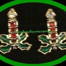 Christmas Earrings Sparkling Christmas Candle Pierced Earrings