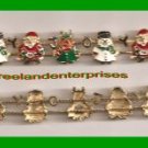 Christmas Bracelet Slide JOY Goldtone Small 7 1/2" (9 sliding charms) Unique
