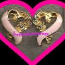 Breast Cancer Pink Ribbon Pierced Earrings 3/4" x 5/8" Breast Cancer Pink Ribbon Pierced Earrings 3/4" x 5/8"