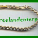Bracelet Tennis & Earring Set - Goldtone Size 7" or 8"