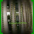 Bracelet Bangle Set of 11 Bracelets Green-Goldtones NEW
