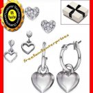 Earring Silvertone Hearts Set of 3 Heart Earrings with Box Earring Silvertone Hearts Set of 3 Heart Earrings with Box