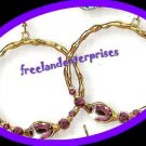 Earring Bejeweled Hoop Earrings Grape (Purple) Color NEW Pierced
