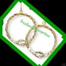 Earring Bejeweled Hoop Earrings Clear (White) Color NEW Pierced