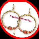 Earring Bejeweled Hoop Earrings Berry RED Valentine Color NEW Earring Bejeweled Hoop Earrings Berry RED Valentine Color NEW