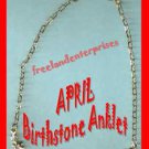 Anklet Birthstone Flower Anklet Goldtone APRIL ~NEW Boxed~