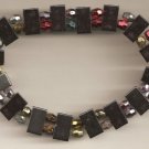 Bracelet 04 Mixed Beads & Multicolored Stretchie Bracelet ~Sz Approx 6 1/2 "~NEW