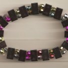 Bracelet 03 Mixed Beads & Multicolored Stretchie Bracelet ~Sz Approx 6 1/2 "~NEW