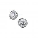 Earring Solitaire CZ Stud Silvertone Pierced Earrings ~NEW~ (Circa 2012)