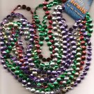 Necklaces..Party Beads (7 NECKLACES) 5 Different Colors MARDI GRAS Flat Beads