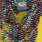 Necklaces..Party Beads (12 NECKLACES) 6 Different Colors MARDI GRAS Flat Beads