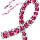 Breast Cancer Crusade Tac Pin ~ Silvertone & Pink Rhinestones ~ Size 7/8" X 1/2" Breast Cancer Crusade Tac Pin ~ Silvertone & Pink Rhinestones ~ Size 7/8" X 1/2"