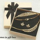 Necklace & Bracelet & Earring Gift Set Sparkling Leaves Necklace GOLDTONE ~NEW~ Necklace & Bracelet & Earring Gift Set Sparkling Leaves Necklace GOLDTONE ~NEW~
