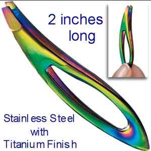 Tweezer "Tweeze 'n Go Mini" -2 inches long Stainless w-Titanium Finish "Gift"