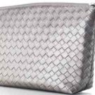 Make Up Bag ~ Clutch Silver Woven Bag NEW Make Up Bag ~ Clutch Silver Woven Bag NEW
