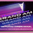Book 1989 Pontiac Grand Am Owner's Manual 89 LE/SE ex-condtn Book 1989 Pontiac Grand Am Owner's Manual 89 LE/SE ex-condtn