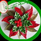 Christmas PIN #0202 Poinsettia Red-Gold 3 Layer Immaculate Concept Virgin Mary