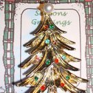 Christmas PIN #0452 Goldtone Christmas Tree w/Rhinestone & Sim Pearls Ornaments Christmas PIN #0452 Goldtone Christmas Tree w/Rhinestone & Sim Pearls Ornaments