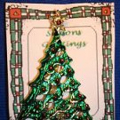 Christmas PIN #0437 Green Christmas Tree Goldtone Star & Base with Red Ornaments Christmas PIN #0437 Green Christmas Tree Goldtone Star & Base with Red Ornaments
