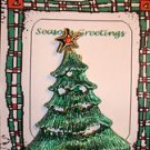 Christmas PIN #0435 Vintage Green Christmas Tree Goldtone Star w/Red Rhinestone Christmas PIN #0435 Vintage Green Christmas Tree Goldtone Star w/Red Rhinestone