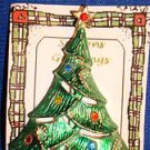 Christmas PIN #0434 BJ Vintage Green Christmas Tree Goldtone & Rhinestones Christmas PIN #0434 BJ Vintage Green Christmas Tree Goldtone & Rhinestones