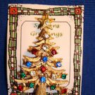 Christmas PIN #0401 Vintage Goldtone, Green Red-Clear Rhinestone Christmas Tree Christmas PIN #0401 Vintage Goldtone, Green Red-Clear Rhinestone Christmas Tree