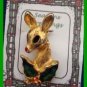 Christmas PIN #0346 Doe Deer & Holly-Goldtone with Green & Red Enamel Lookg left