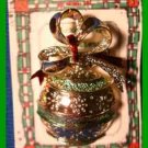 Christmas PIN #0337 Signed Gerrys Vintage Christmas Ball Ornament Green Goldtone Christmas PIN #0337 Signed Gerrys Vintage Christmas Ball Ornament Green Goldtone