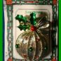 Christmas PIN #0334a Signed Gerrys VTG Christmas Ball Ornment Red-Green Goldtone