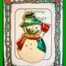 Christmas PIN #0314 Enamel Snowman Goldtone, Red Scarf Green Hat, Red Broom VTG Christmas PIN #0314 Enamel Snowman Goldtone, Red Scarf Green Hat, Red Broom VTG