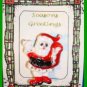 Christmas PIN #0289 Santa, White Glove & Sack Red-White-Black Enamel HOLIDAY