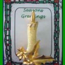 Christmas PIN #0228 RARE Yellow Sparkle Candle & Goldtone Holly VGC Christmas PIN #0228 RARE Yellow Sparkle Candle & Goldtone Holly VGC