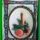 Christmas PIN #0223 Germany VTG Candle/Pine Bough Pin/Pendant Goldtone-NEW Chain Christmas PIN #0223 Germany VTG Candle/Pine Bough Pin/Pendant Goldtone-NEW Chain