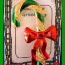 Christmas PIN #0217 VTG Candy Cane Green Enamel & Goldtone w/RED Ribbon HOLIDAY Christmas PIN #0217 VTG Candy Cane Green Enamel & Goldtone w/RED Ribbon HOLIDAY
